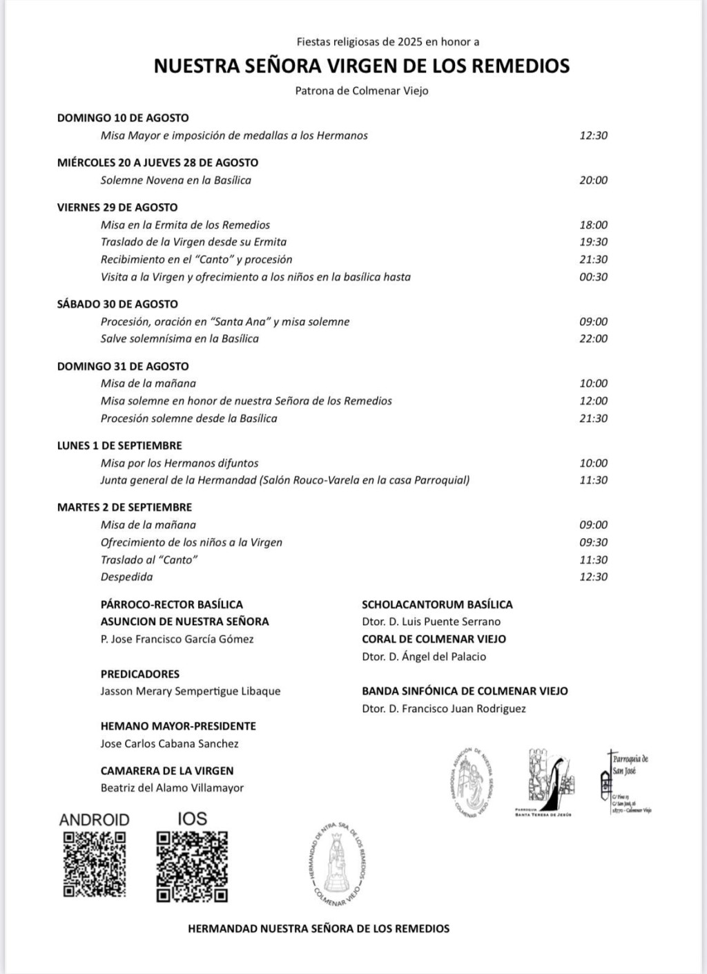 PROGRAMA FIESTAS PATRONALES RELIGIOSAS 2025